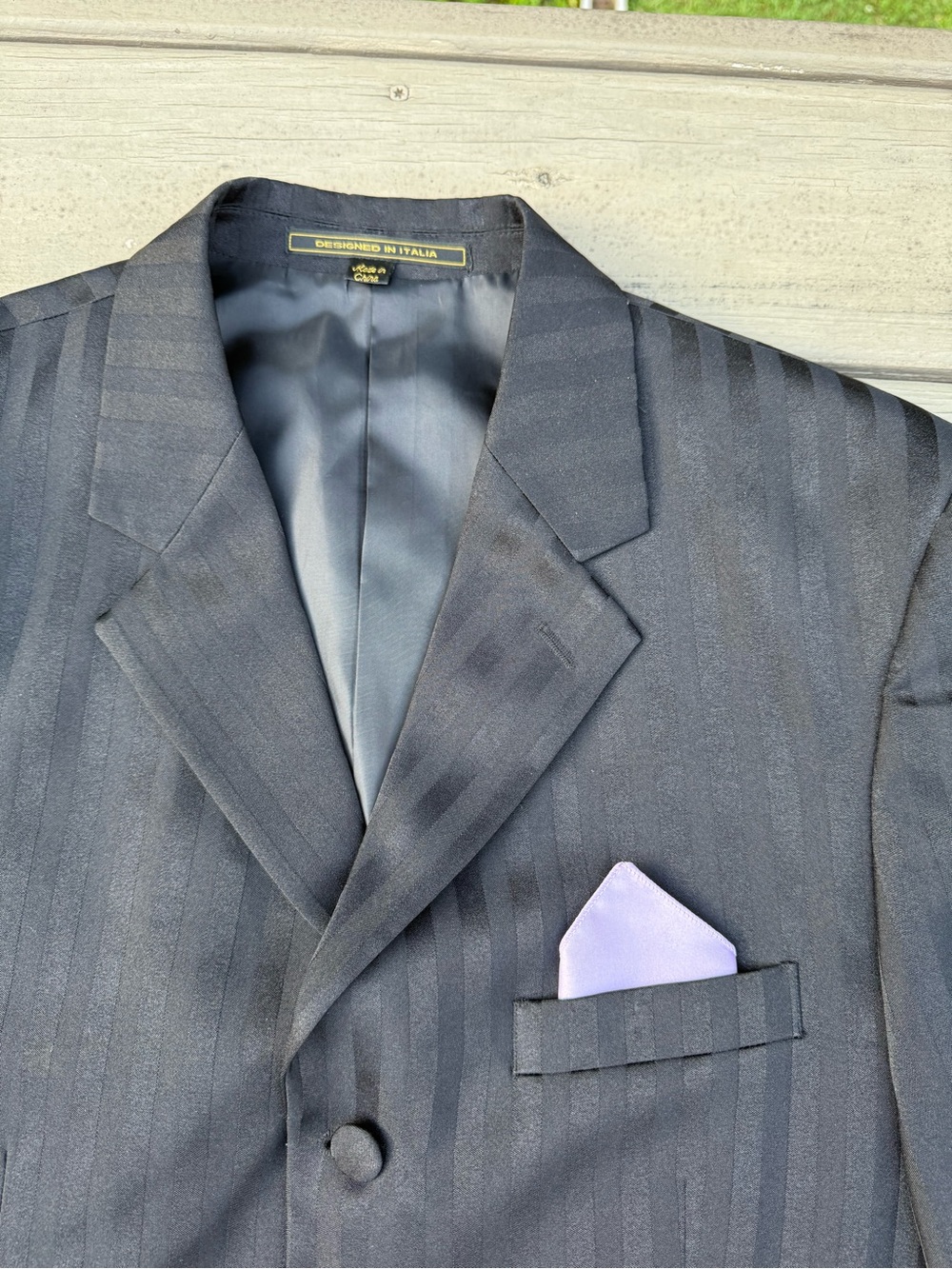 Boltini Uomo Three-Piece Pinstripe Suit in Dark black Vest Blazer Trousers 42 L - Picture 3 of 16